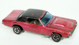 Vintage 1967 Mattel Hot Wheels Red Line Car Custom T - Bird Red Pinkish