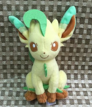 Pokemon Tomy Eevee Leafeon 7 " Stuffed Animal Plush Doll