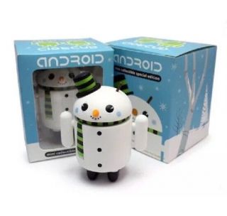 Android 2010 Flakes Snowman Figurine Mini Collectible Special Edition Christmas