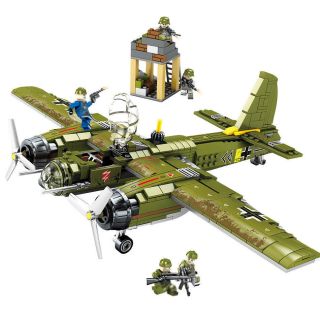 559pcs German Ju - 88 Bomber Building Blocks With Ww2 Soldier Figures Toys Bricks