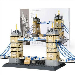 Simulation London Tower Bridge 3d Model Diy Assemble Building Blocks Toy Gift