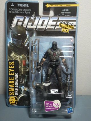 Gi Joe Pursuit Of Cobra Snake Eyes Action Figure W/ Tornado Kick Moc