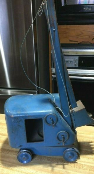 Structo Toys Blue Steam Shovel,  Pressed Steel,  Vintage Structo Labels On It