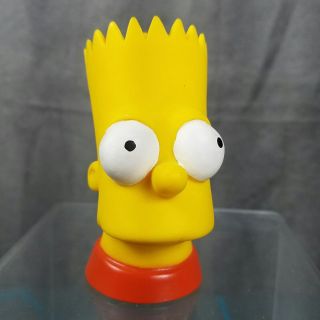 The Simpsons Talking Bart Head Keychain Clip 2003 Fox