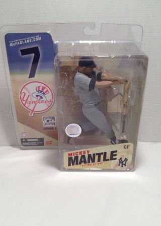 Cooperstown Series 3 Mickey Mantle N Y Yankees Gray Jersey And Blue Hat Baseball