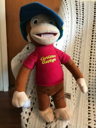 Kellytoy Curious George In Baseball Outfit Plush 15 " Stuffed Animal 2012