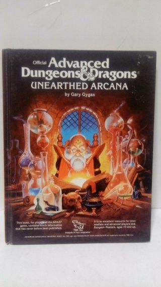 Official Advanced Hardcover Unearthed Arcana 6th Printing Rare Tst Gary Gygax