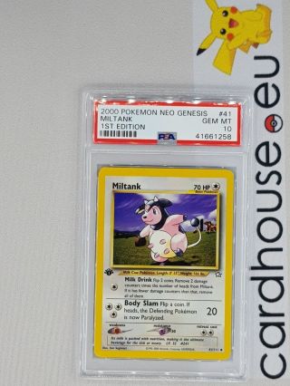 Psa 10 Gem Miltank 1st Edition Neo Genesis Pokemon Wotc 2000