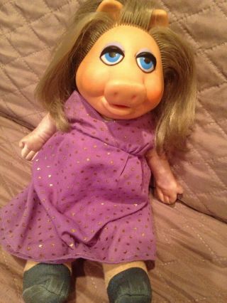 Fisher Price Miss Piggy Dress Up Doll Muppet Plush Jim Henson 1980 Vintage 890