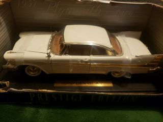White 1957 Plymouth Fury 1:18 Die Cast Metal Prestige Edition By Anson