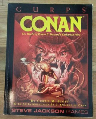 Gurps Conan Roleplaying Game Book Steve Jackson Games 1989 Robert E.  Howard Rpg