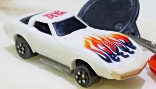 Vintage 1980 Kidco Chevy Corvette White W Flames Burnin Key Car & Key1/64 Scale