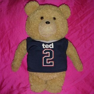 16 " Talking Ted 2 Pg Plush Teddy Bear In Patriots Football Jersey Animated Toy