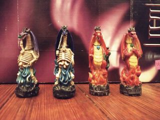 Dragon Realm Chess Set Chessman Fire And Ice Fantasy Painted