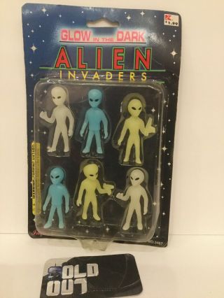 6 Alien Extraterrestrial Glow In The Dark 3 " Figures Vintage 199 (imperial Toys