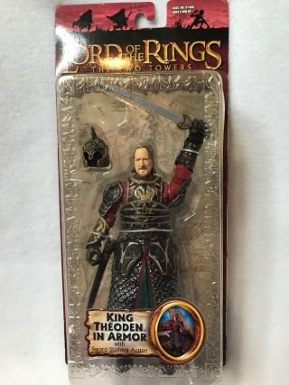 Lord Of The Rings Two Towers King Theoden In Armor 6.  5 " In Sword Slashing Figure