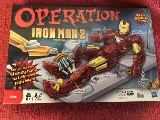 Operation: Iron Man 2 Edition Hasbro 2010 Silly Skill Game Marvel Complete