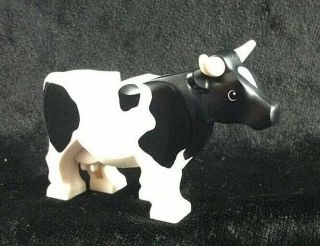Lego Rare Retired Black & White Cow Minifigure Minifig City Farm Animal