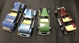 4 Vintage Hubley Metal Cars