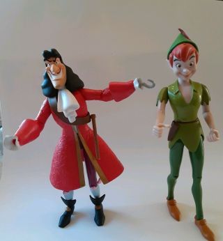 Disney Large Captain Hook And Peter Pan Figures