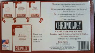 Chronology card game A Card Game For All Time 2 to 8 Players 2
