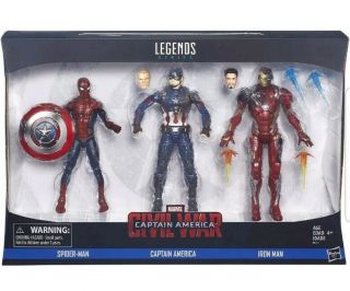 Marvel Legends Captain America: Civil War 6 - Inch Figure 3 - Pack Htf