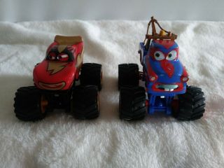 Disney Pixar Cars Monster Truck Big Wheels Tormentor & Frightening Mcqueen