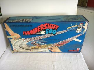 Vintage 1974 Mattel Flying Colors Hot Wheels Thundershift 500 Racing Set
