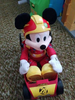 Disney Mickey Mouse & Roadster Racer Racing Car W/steering Wheel Lights,  Sounds