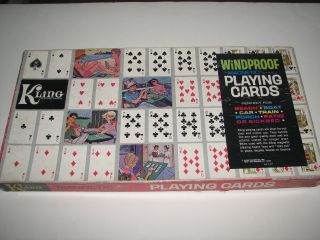 Vtg Kling Windproof Magnetic Steel Playing Cards W Game Board Good For Outdoors