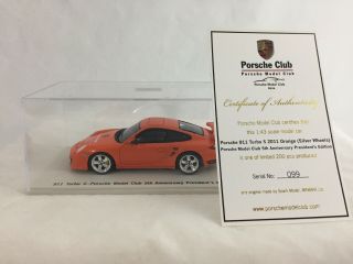 1/43 Spark Porsche 911 Turbo S,  Model Club Asia 5th Anniversary,  Orange 99/200 2