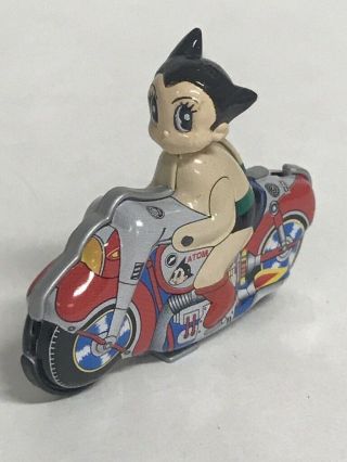Tezuka Mighty Atom Astro Boy Tin Die Cast Motorcycle 3” Meiji Figure 2099