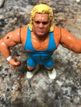 WWF WWE Hasbro Mr.  Perfect Curt Hennig Action Figure Red Card Blue Series 8 3