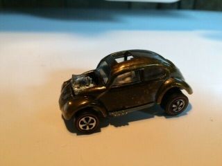 Hot Wheels Redline Custom Volkswagen Bug Gold/olive 1968 Missing Sunroof