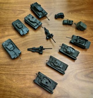 5 Roco / Dbgm Mini - Tanks & Jeep With A Trailer Machine Gun Extra Parts