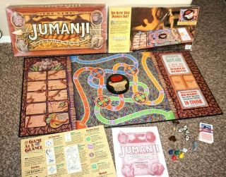 Jumanji Board Game Milton Bradley 1995 Edition 100 Complete
