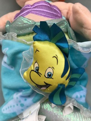 Disney Babies Princess 14” Ariel Plush Doll & Flounder Blanket SO CUTE 2