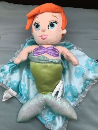 Disney Babies Princess 14” Ariel Plush Doll & Flounder Blanket SO CUTE 3