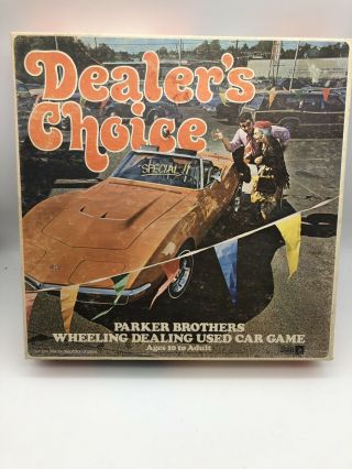 Vintage 1972 Dealers Choice Game By Parker Brothers Complete Board Game