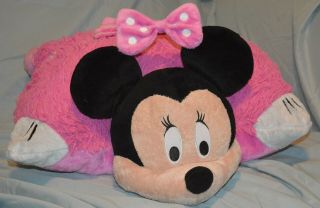 Minnie Mouse Disney Pillow Pets 16 " X 19 " Pink White Polka Dot Bow In Hair