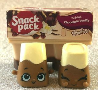 Shopkins Real Littles Rl - 008 Charlie Choc & Lily Vanilla Pudding Snack Pack Oop