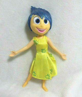 Disney Pixar Inside Out 9 " Figure Joy Doll Yellow Green Flowered Dress