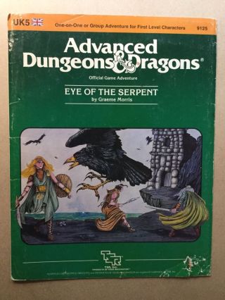 Advanced Dungeons & Dragons Module Uk5,  " Eye Of The Serpent "