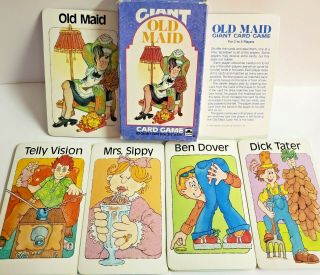 Old Maid Giant Vintage Card Game 1988 Complete Wacky Fun Matching Golden Western
