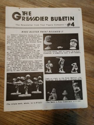 Grenadier Miniatures Bulletin - Number 4 - Vintage 1980s