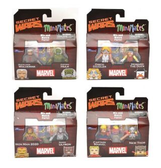 Marvel Minimates Secret Wars Series 64 Complete Set Of 8 (4 2 - Packs)