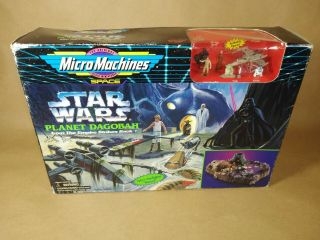 Nib Star Wars Micro Machines Planet Dagobah Playset Toy 1996 Yoda Luke Vader R2
