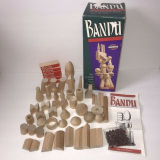 Bandu Stacking Game 1991 Complete Wooden Blocks Beans Strategy Family Bausack