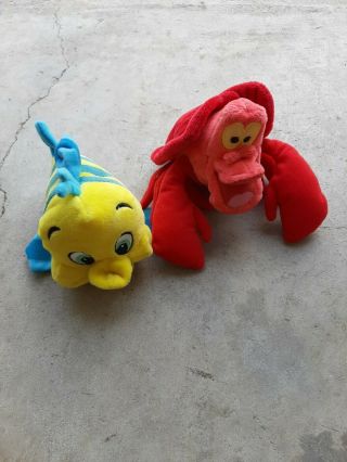 Disney The Little Mermaid Flounder & Sebastian Plush Set Stuffed Animals Play