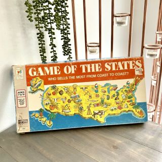 Vintage 1960 Game Of The States Board Game,  Milton Bradley Co 4920